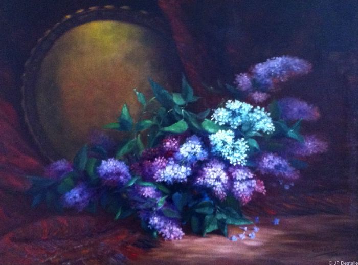 Lilas et Plat en cuivre 1913