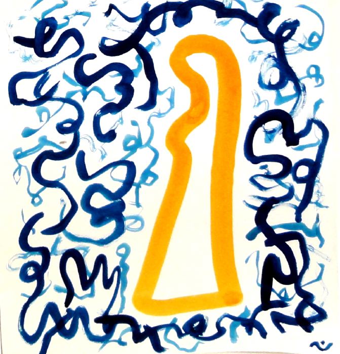2057 Dame au jardin (50x50)